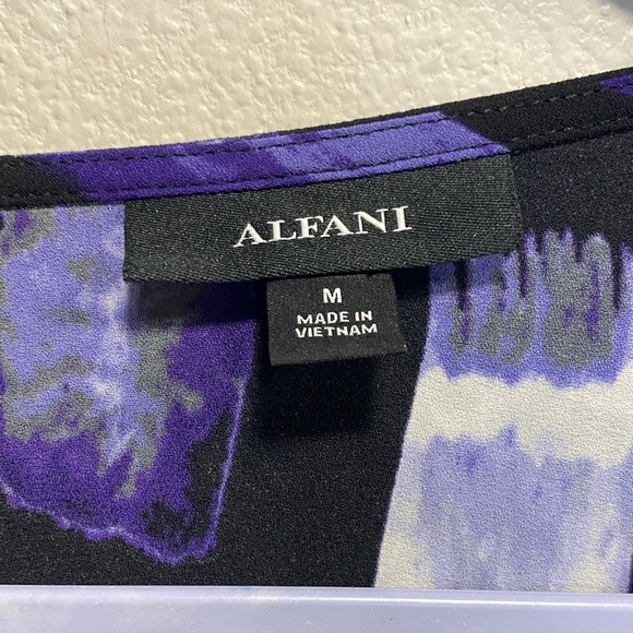 Alfani | Size M | Purple Abstract Surplice Faux‎ Wrap Blouse - Picture 2 of 11